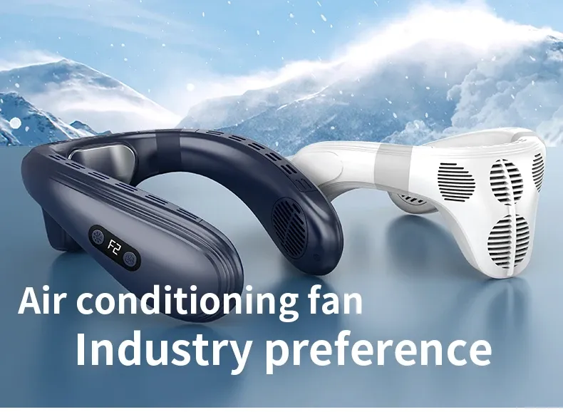 Portable Neck Fan 5200mAh Rechargeable Air Conditioner with Semiconductor Cooling - Wearable Personal Cooler for Outdoor Use, 3-Speed, Fast Cooling showcase 1