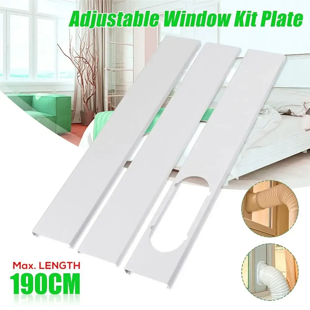 Portable Air Conditioner Window Vent Kit - Adjustable Slide Seal Plate & Exhaust Hose Adapter for 15cm/13cm Outlets, Easy Install showcase 3