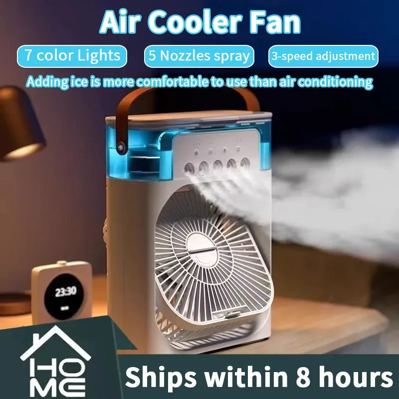 Portable 3-in-1 Air Cooler Fan Humidifier with 7 Color LED Night Light - Personal Air Conditioner for Home & Office thumbnail 1