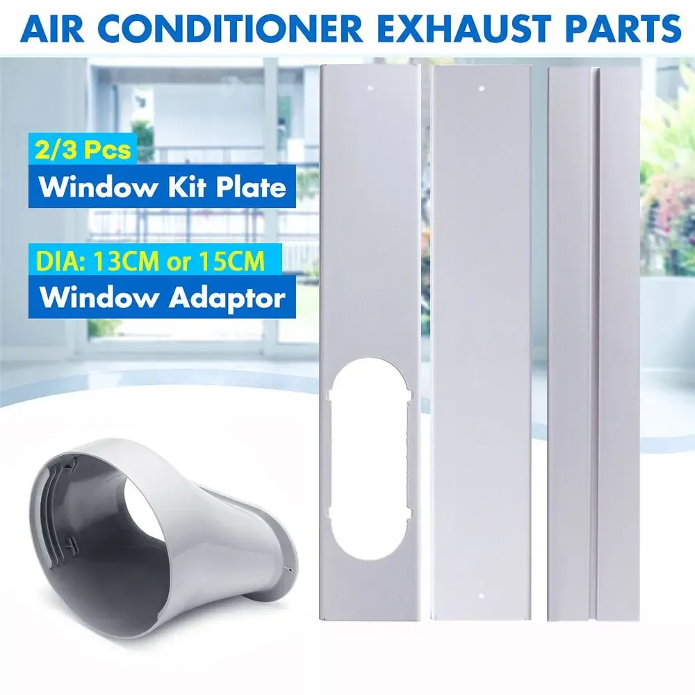 Portable Air Conditioner Window Vent Kit - Adjustable Slide Plate & Exhaust Hose Adaptor for Easy Installation - Universal Fit for 15cm/13cm Outlets thumbnail 1