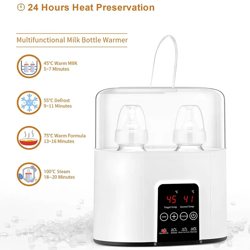 Multi-function Baby Bottle Warmer & Sterilizer: Fast Heating, Accurate Temp Control, Steam Disinfection, Thaw Function - Ideal for Breast Milk & Formula thumbnail 1