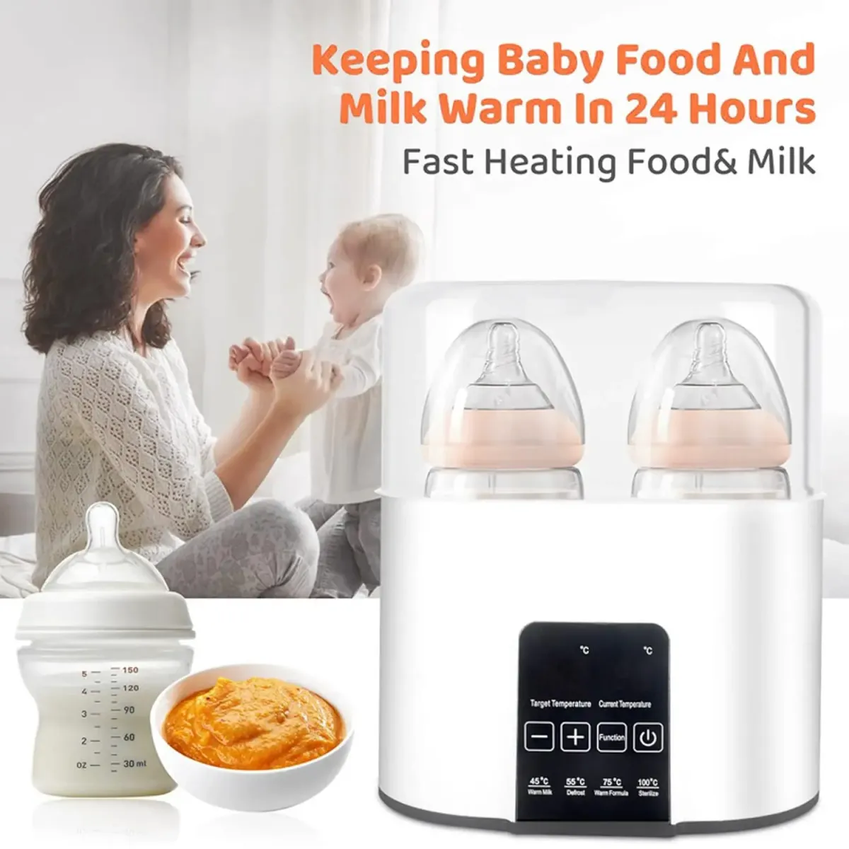 Multi-function Baby Bottle Warmer & Sterilizer: Fast Heating, Accurate Temp Control, Steam Disinfection, Thaw Function - Ideal for Breast Milk & Formula showcase 7