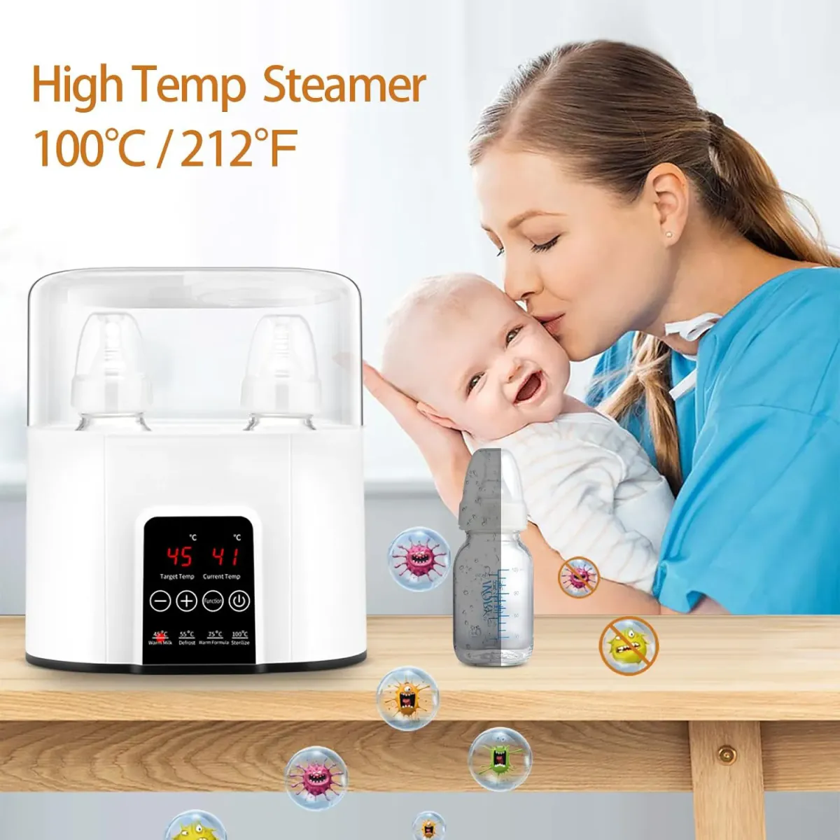 Multi-function Baby Bottle Warmer & Sterilizer: Fast Heating, Accurate Temp Control, Steam Disinfection, Thaw Function - Ideal for Breast Milk & Formula showcase 5