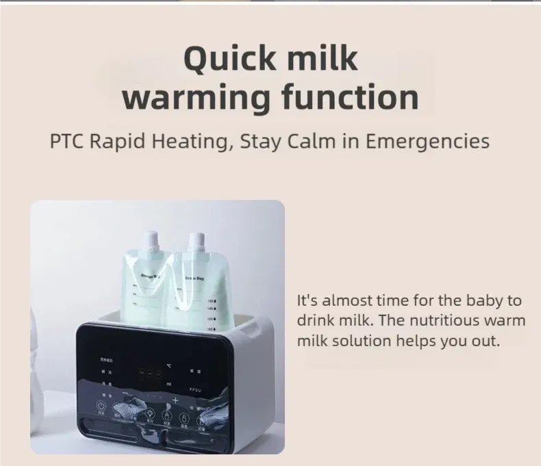 TINSOL Smart Baby Bottle Warmer & Sterilizer - Quick Heating Thermos for Breastmilk, Multi-functional Infant Feeding Device showcase 10