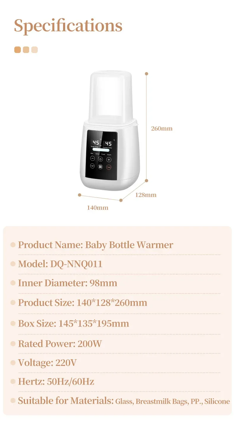 6-in-1 Baby Bottle Warmer and Sterilizer Multifunction Breast Milk Heater with Accurate Temperature Control and Anti-Dry Protection for New Parents showcase 12