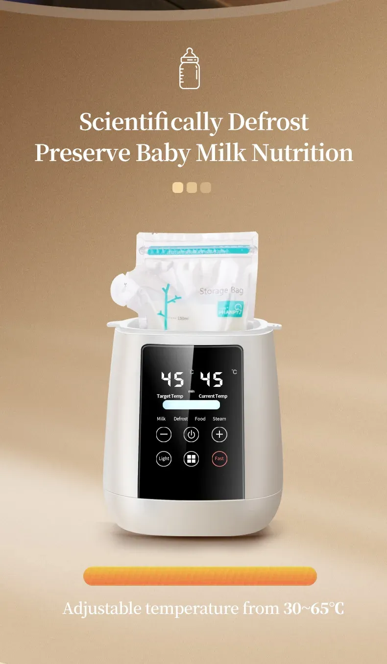 6-in-1 Baby Bottle Warmer and Sterilizer Multifunction Breast Milk Heater with Accurate Temperature Control and Anti-Dry Protection for New Parents showcase 4