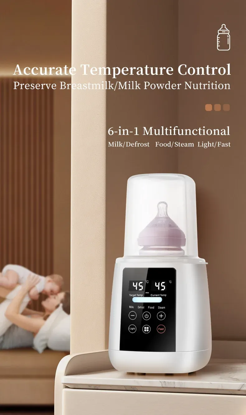 6-in-1 Baby Bottle Warmer and Sterilizer Multifunction Breast Milk Heater with Accurate Temperature Control and Anti-Dry Protection for New Parents showcase 1