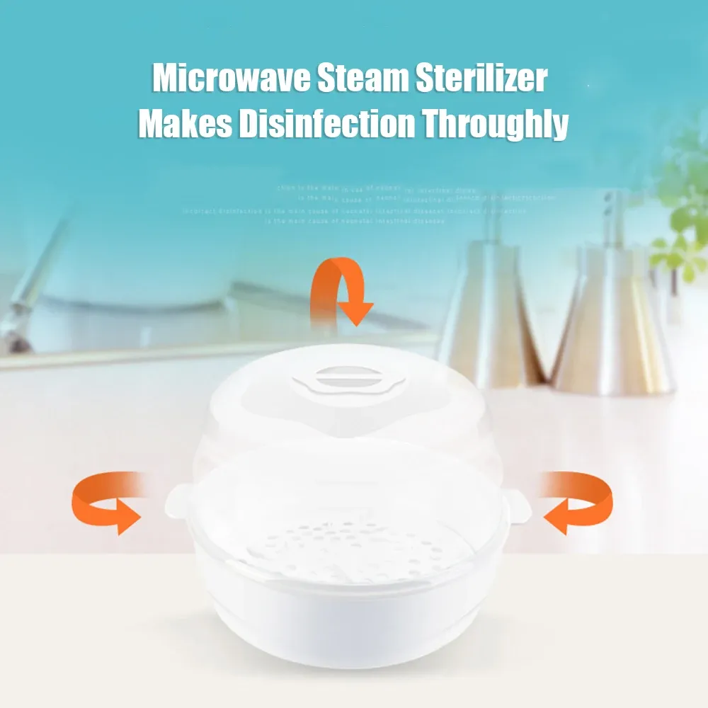 Microwave Steam Sterilizer for Baby Bottles - Fast Disinfection of 6 Bottles, Pacifiers, Cups & Pump Parts in 2-6 Minutes - BPA-Free PP/ABS, Compact Travel Design showcase 8