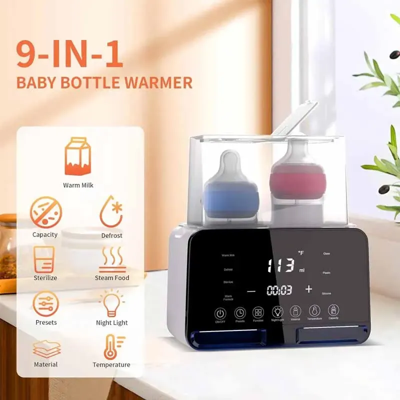 Multifunction Baby Bottle Warmer Sterilizer with Timer, Fast Milk Heater, Accurate Temperature Control, 48-Hour Constant Warm Water, Night Light, Newborn Essentials thumbnail 2