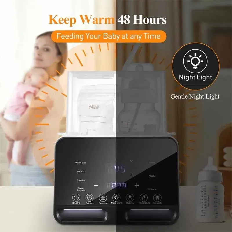Multifunction Baby Bottle Warmer Sterilizer with Timer, Fast Milk Heater, Accurate Temperature Control, 48-Hour Constant Warm Water, Night Light, Newborn Essentials showcase 11