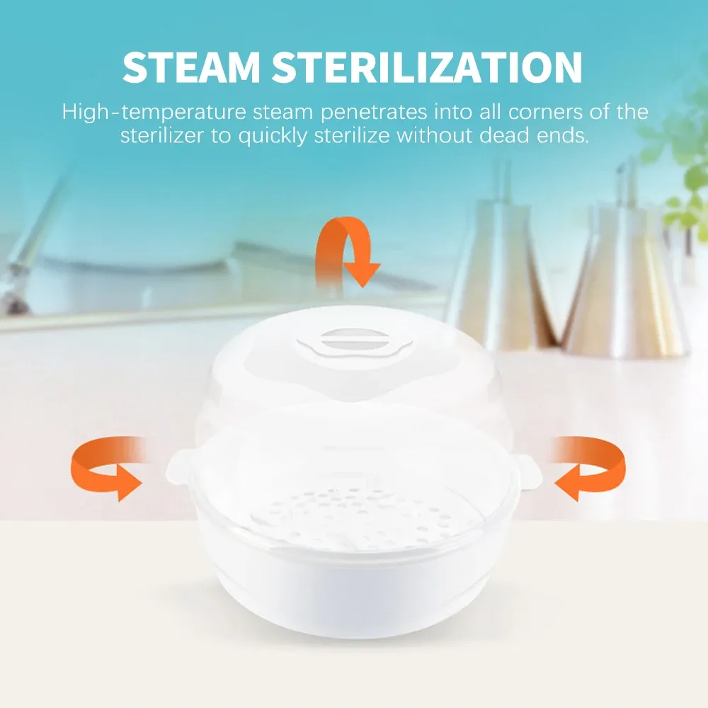 Baby Bottle Microwave Steam Sterilizer with Temperature Control - BPA Free Nipple Holder & Storage Box for Safe Warming showcase 3