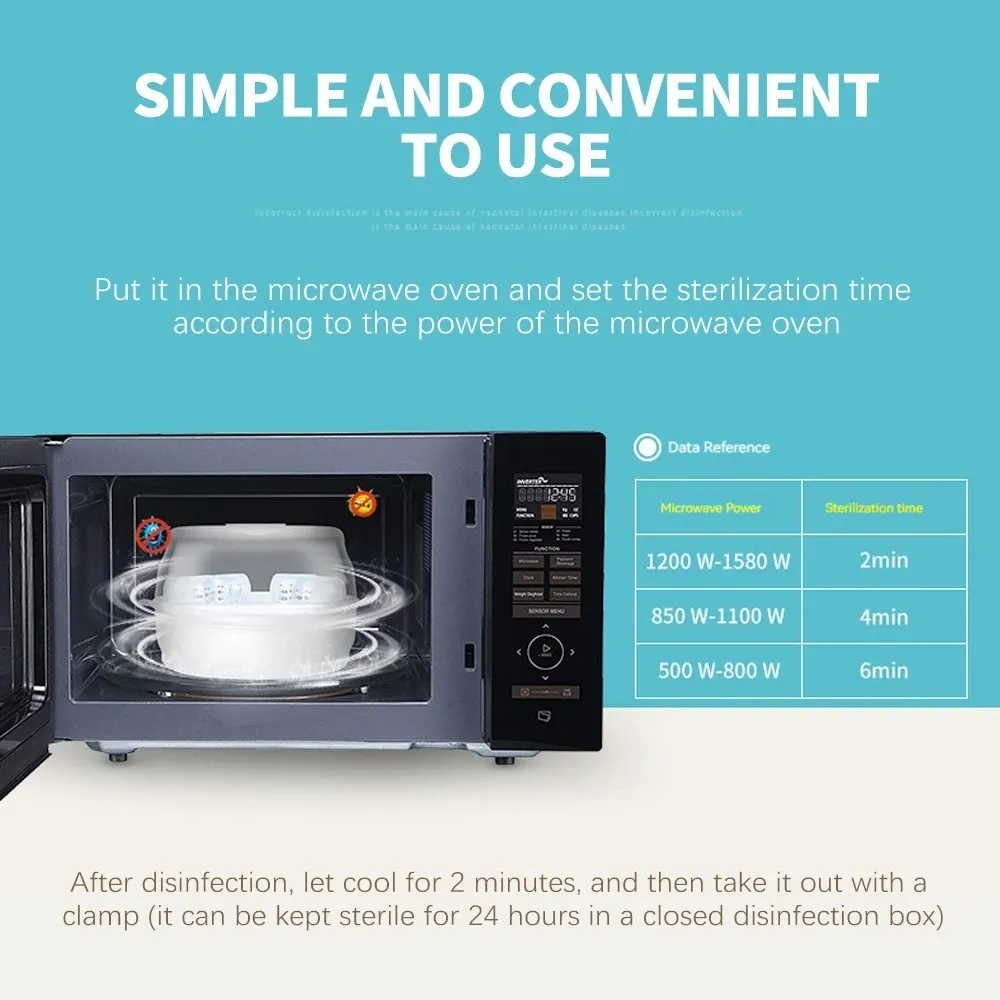 Baby Bottle Microwave Steam Sterilizer with Temperature Control - BPA Free Nipple Holder & Storage Box for Safe Warming showcase 7