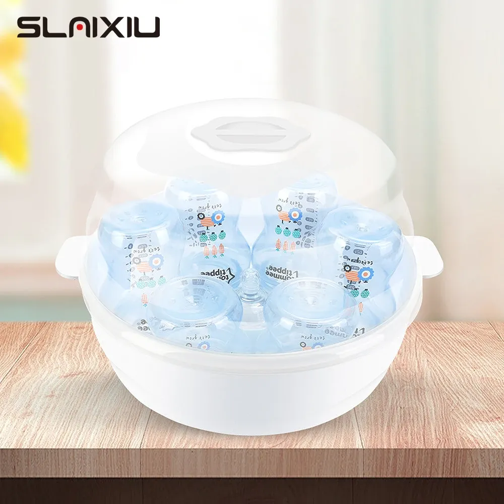 Baby Bottle Microwave Steam Sterilizer with Temperature Control - BPA Free Nipple Holder & Storage Box for Safe Warming showcase 1