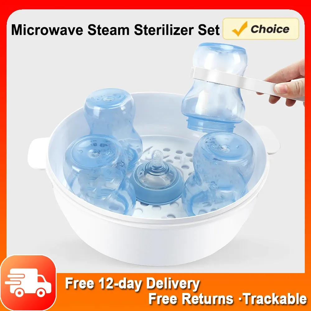 Microwave Steam Sterilizer for Baby Bottles - Fast Disinfection of 6 Bottles, Pacifiers, Cups in 2-6 Minutes - BPA-Free, Lightweight Travel Design showcase 14