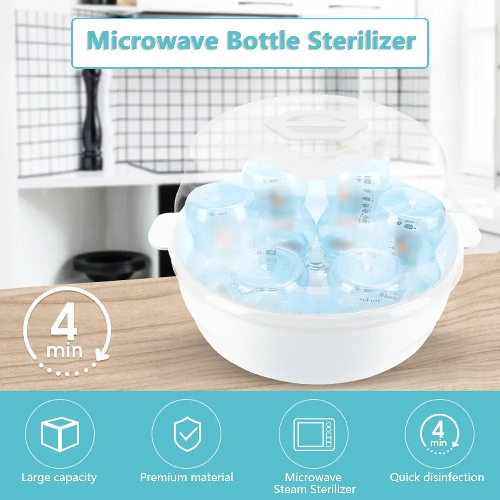 Microwave Steam Sterilizer for Baby Bottles - Fast Disinfection of 6 Bottles, Pacifiers, Cups in 2-6 Minutes - BPA-Free, Lightweight Travel Design showcase 4