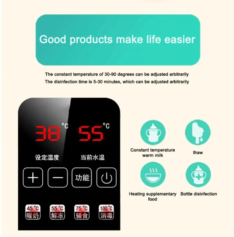 TINSOL Multi-function Baby Bottle Warmer & Sterilizer | Fast Heating & Thawing | Accurate Temp Control | Steam Sterilization | Anti-Dry Protection | Safe for Breast Milk thumbnail 6
