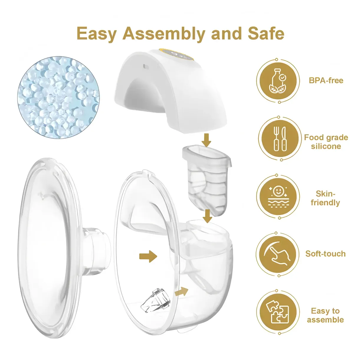 Wearable Breast Pump - Smart Electric Milk Collector with LED Display, 3 Modes, 2.2cm Suction Port, Comfortable & Hands-Free for New Mothers showcase 5