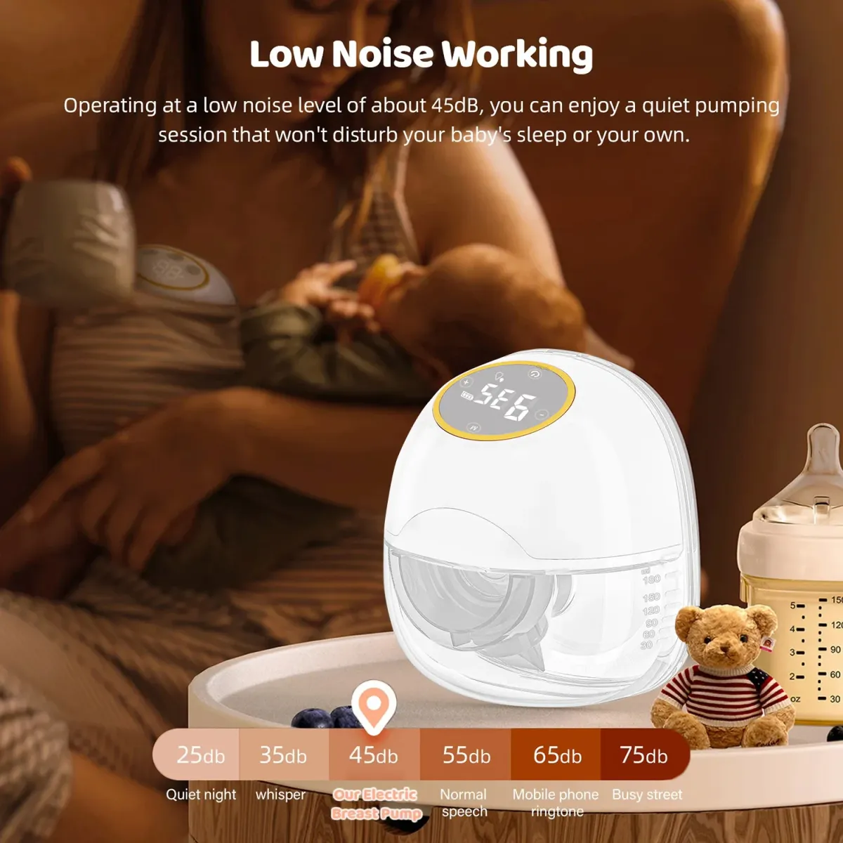 Wearable Breast Pump - Smart Electric Milk Collector with LED Display, 3 Modes, 2.2cm Suction Port, Comfortable & Hands-Free for New Mothers showcase 7