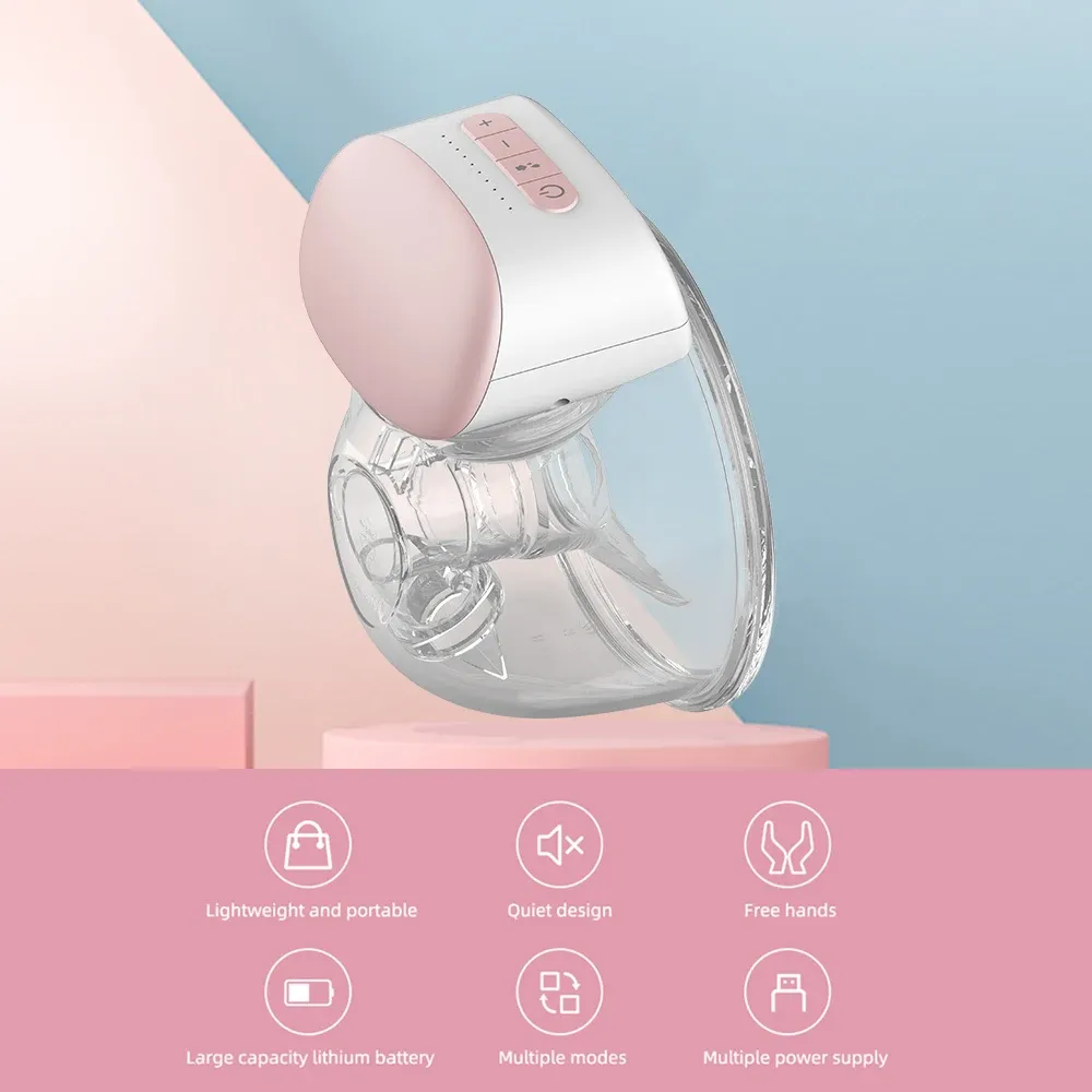Homesen Wearable Breast Pump - Hands-Free Electric Single Portable Cup, 240ml/8oz BPA-Free, 3 Modes, 10 Suction Levels, Ultra-Quiet, Rechargeable for Moms on the Go thumbnail 3