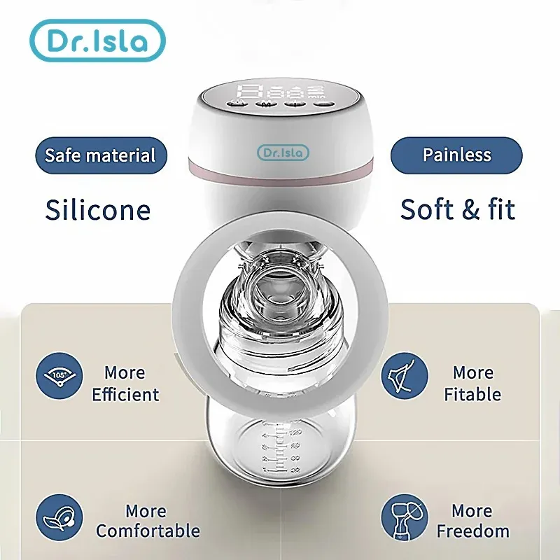 Dr.isla Automatic Electric Breast Pump - USB Rechargeable, Portable, Silent & Powerful Suction, BPA-Free with HD Screen for New Mothers thumbnail 6