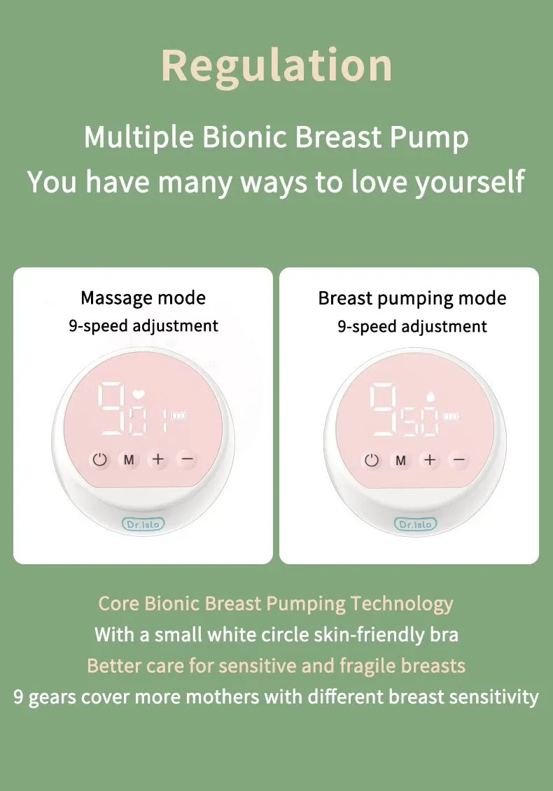 Dr.isla Automatic Electric Breast Pump - USB Rechargeable, Portable, Silent & Powerful Suction, BPA-Free with HD Screen for New Mothers showcase 14