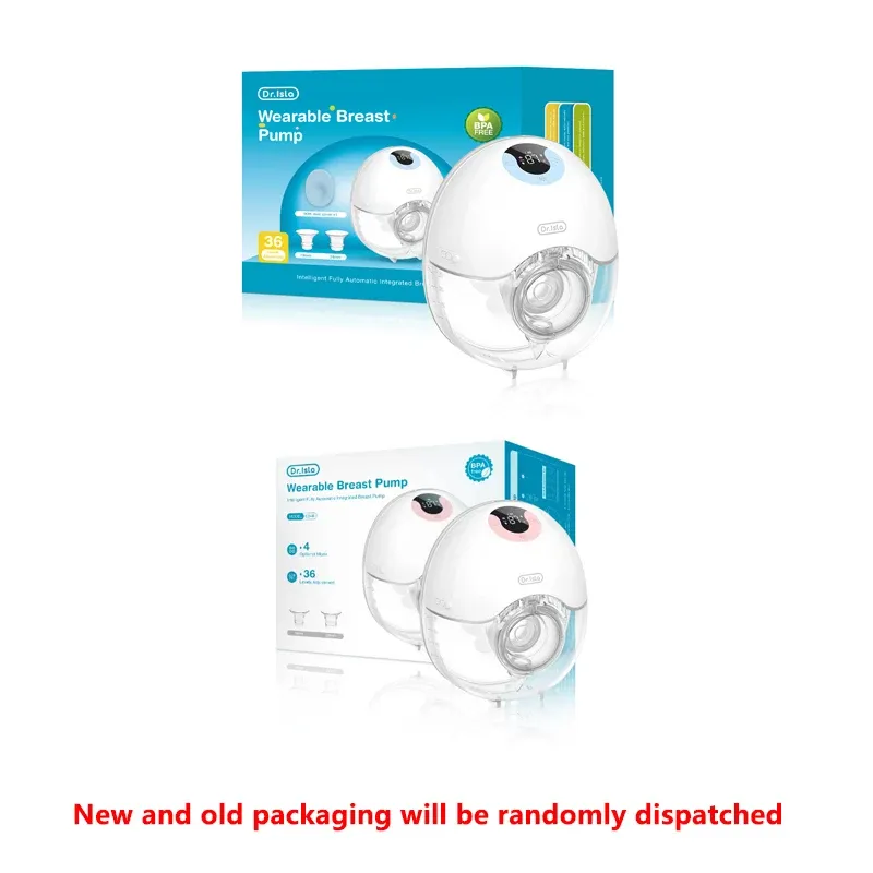 Dr.ISLA Wearable Breast Pump, Hands-Free Electric Milk Collector with LED Display, 4 Modes, 36 Levels, Rechargeable 1600mAh Battery, BPA-Free Liquid Silicone, Blue/Pink showcase 1