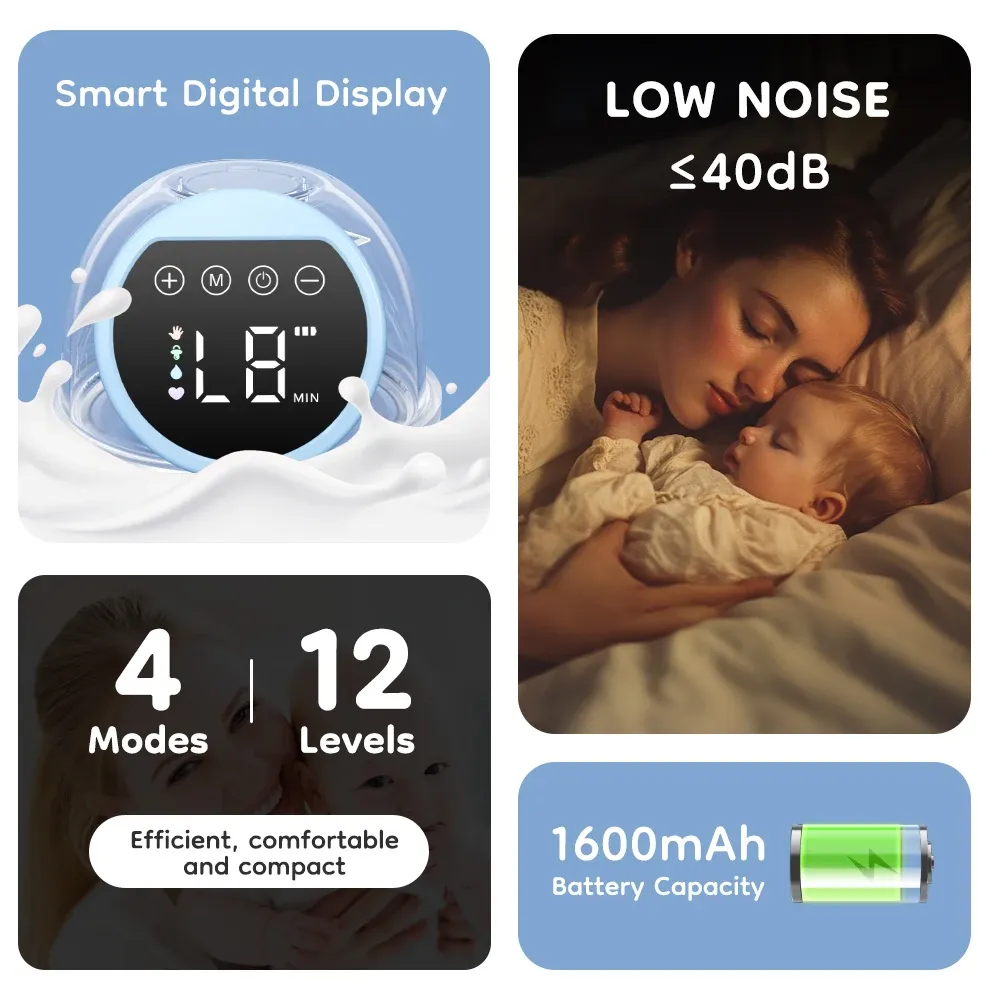 MAMIJOY Wearable Electric Breast Pump - Portable, Hands-Free, Silent Comfort with 19/24mm Flange, 4 Modes, 12 Speeds, BPA-Free Silicone for Efficient Breast Milk Extraction thumbnail 5