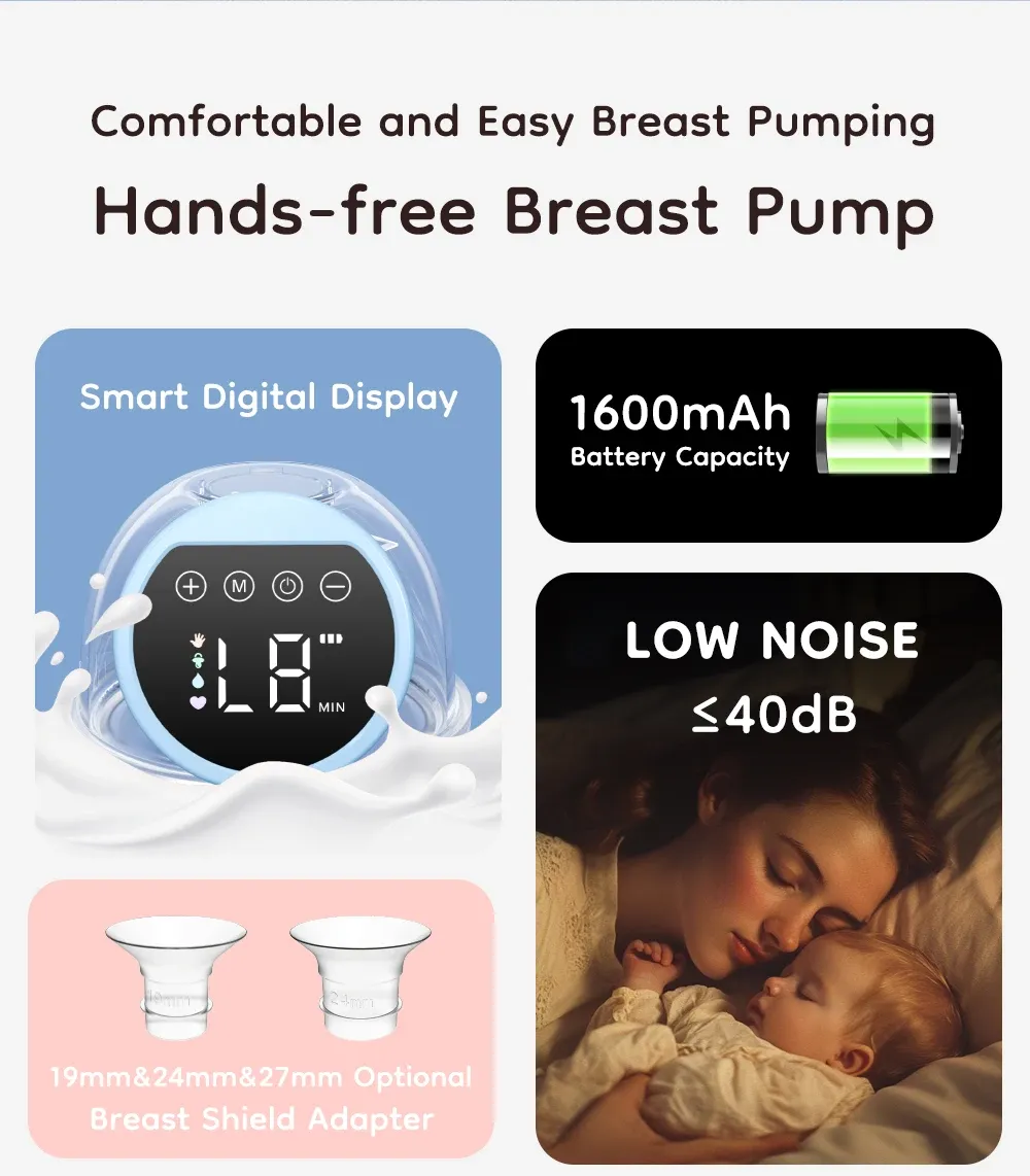 MAMIJOY Wearable Electric Breast Pump - Portable, Hands-Free, Silent Comfort with 19/24mm Flange, 4 Modes, 12 Speeds, BPA-Free Silicone for Efficient Breast Milk Extraction showcase 3