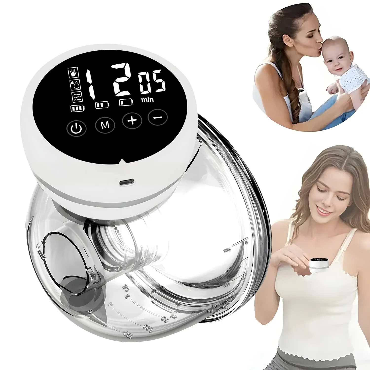 Wearable Electric Breast Pump - Hands-Free, Painless Double-Sided Automatic Breast Collector for Efficient Breastfeeding thumbnail 1