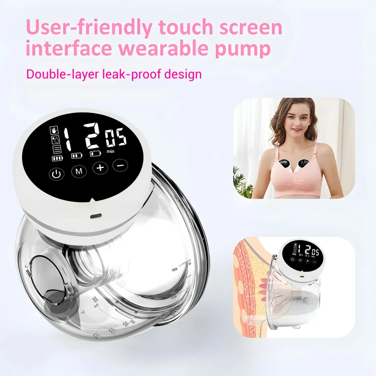 Wearable Electric Breast Pump - Hands-Free, Painless Double-Sided Automatic Breast Collector for Efficient Breastfeeding showcase 2