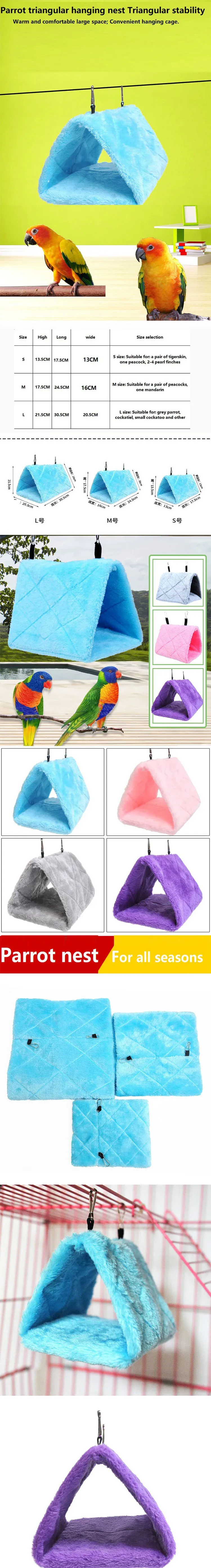 Cozy Winter Bird Bed Hammock Hut Tent - Warm Plush Hanging Cave for Parrots & Small Birds, Ideal for Sleeping & Nesting, Pet Bird Cage Accessories showcase 1
