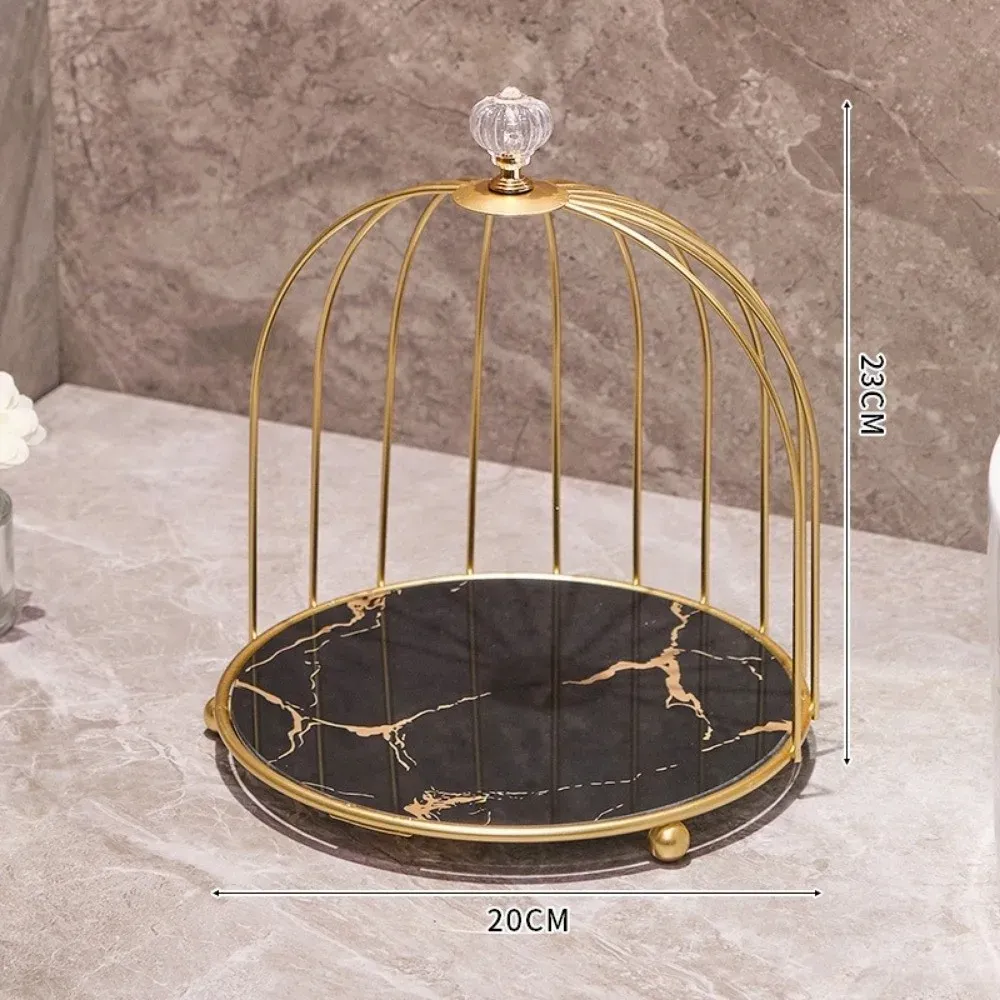 Modern Double-Layer Iron Art Cosmetic Shelf Organizer | Large Capacity Makeup Storage Rack with Bird Cage Design | Ideal for Dressing Table & Bathroom showcase 6
