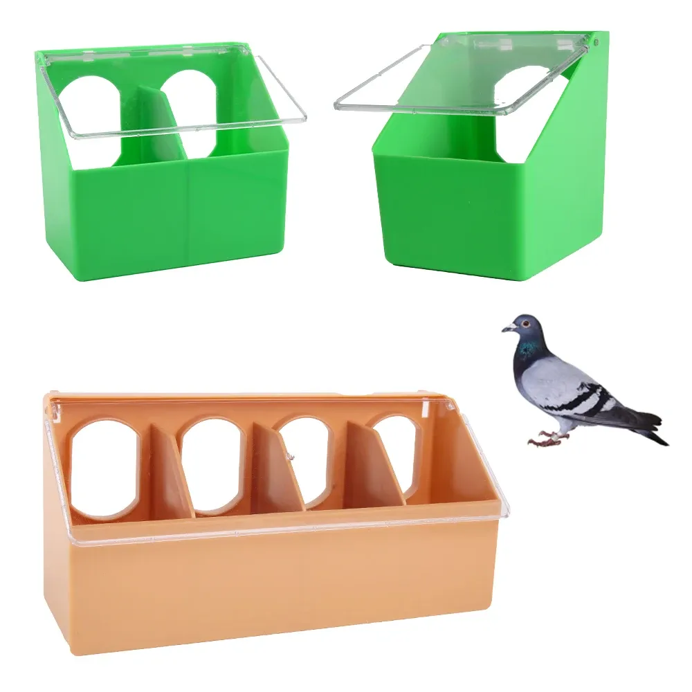 Pigeon Automatic Feeder Cage Box Large Capacity Food Trough for Birds Supplies, 1/2/4 Hole Design, Durable Plastic, Easy Install & Clean, Pet Bird Feeding Station thumbnail 1