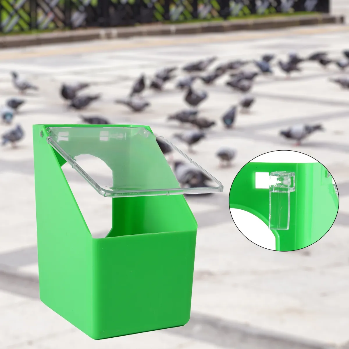 Pigeon Automatic Feeder Cage Box Large Capacity Food Trough for Birds Supplies, 1/2/4 Hole Design, Durable Plastic, Easy Install & Clean, Pet Bird Feeding Station showcase 15