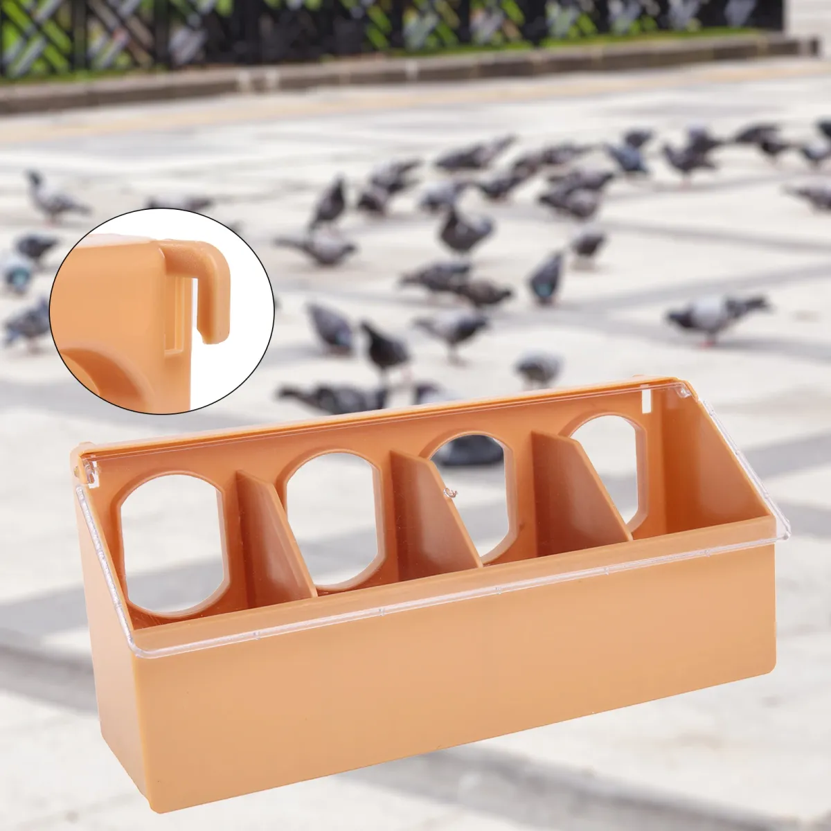 Pigeon Automatic Feeder Cage Box Large Capacity Food Trough for Birds Supplies, 1/2/4 Hole Design, Durable Plastic, Easy Install & Clean, Pet Bird Feeding Station showcase 16