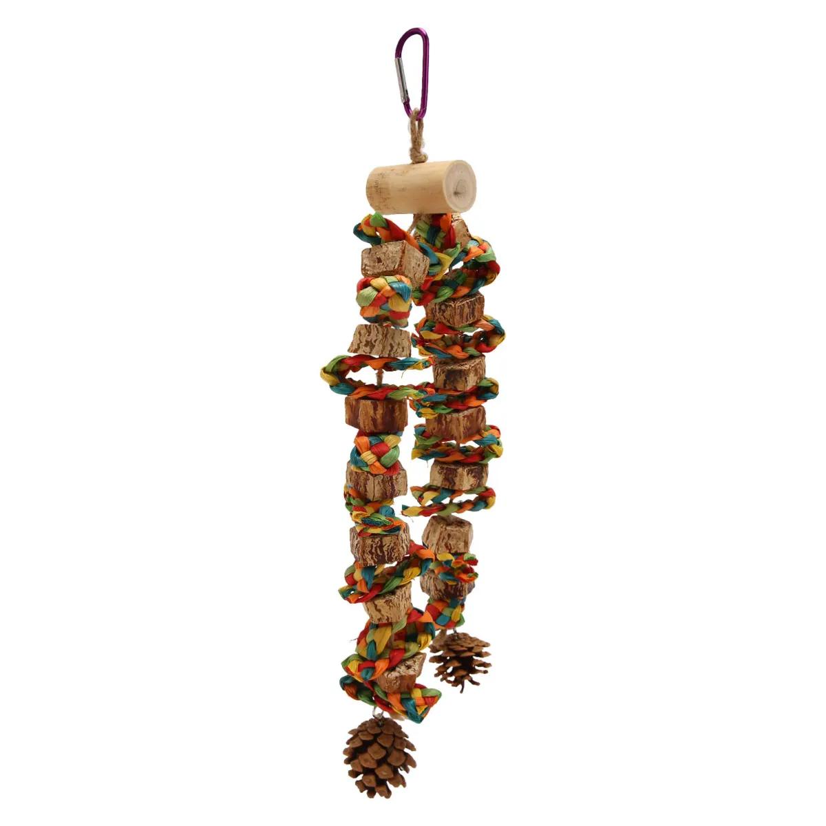 Parrot Chewing Toy - Safe Log Nut Pine Cone Corn Leaf Hanging Bird Cage Toy for Medium & Large Birds, Reduces Boredom & Destructive Behavior showcase 10