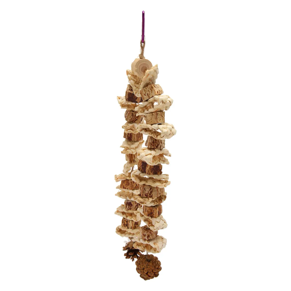 Parrot Chewing Toy - Safe Log Nut Pine Cone Corn Leaf Hanging Bird Cage Toy for Medium & Large Birds, Reduces Boredom & Destructive Behavior showcase 8