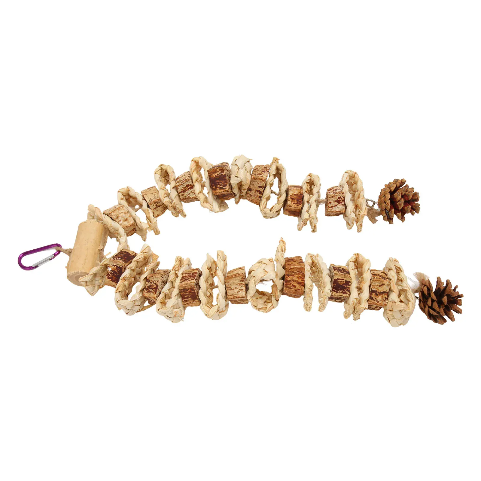 Parrot Chewing Toy - Safe Log Nut Pine Cone Corn Leaf Hanging Bird Cage Toy for Medium & Large Birds, Reduces Boredom & Destructive Behavior thumbnail 4