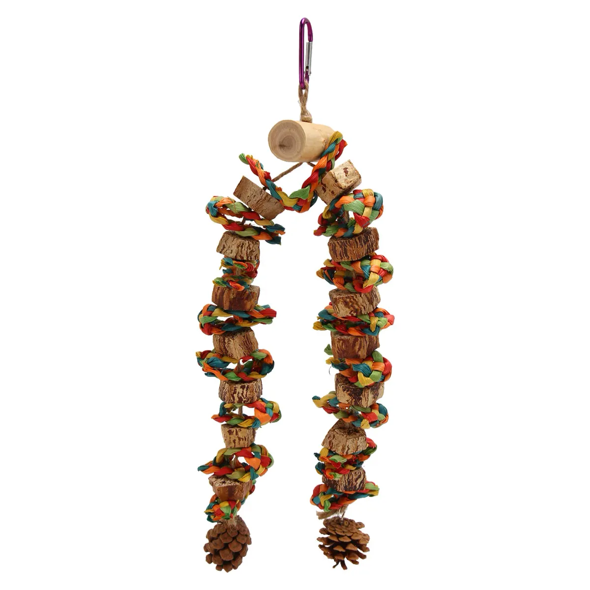 Parrot Chewing Toy - Safe Log Nut Pine Cone Corn Leaf Hanging Bird Cage Toy for Medium & Large Birds, Reduces Boredom & Destructive Behavior showcase 11