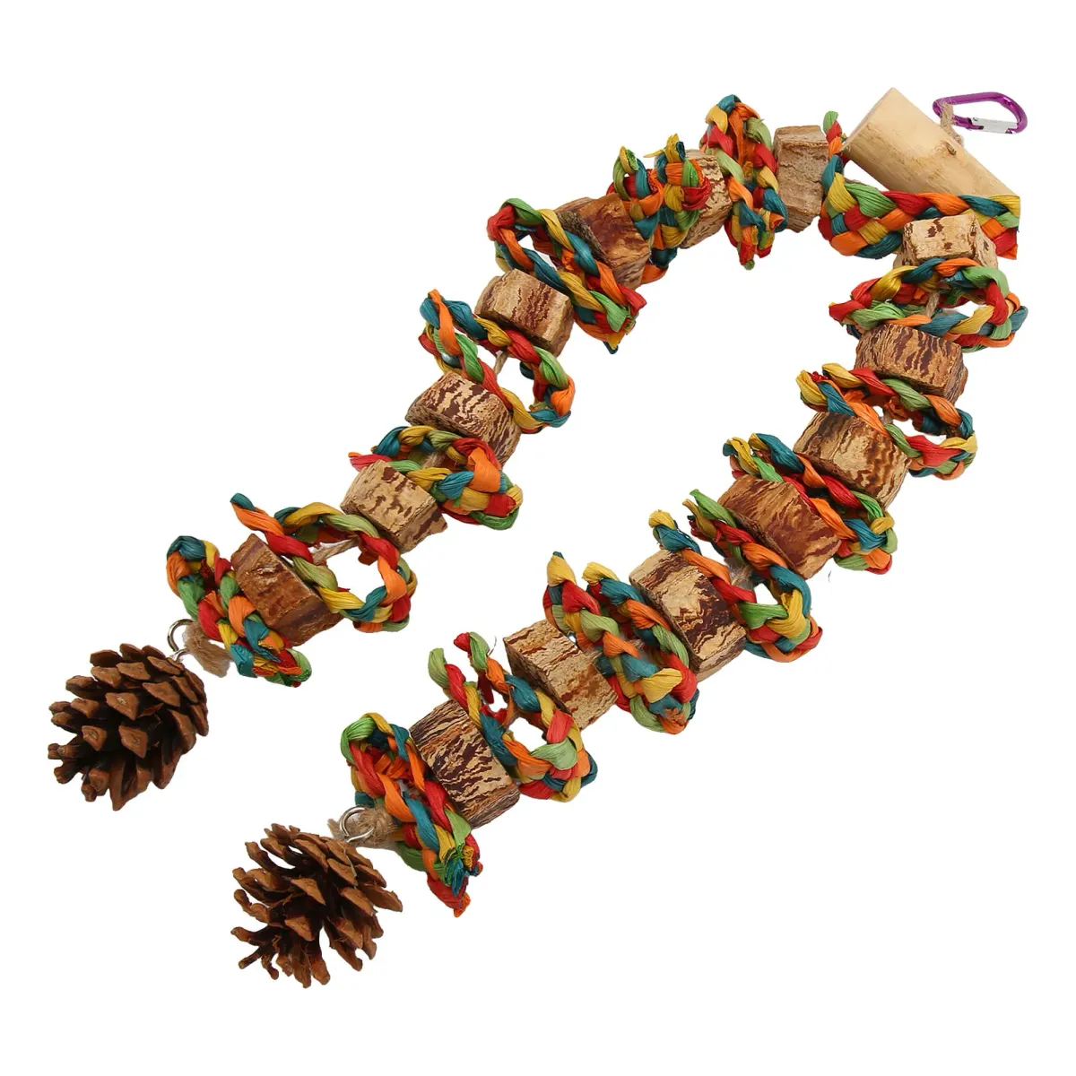 Parrot Chewing Toy - Safe Log Nut Pine Cone Corn Leaf Hanging Bird Cage Toy for Medium & Large Birds, Reduces Boredom & Destructive Behavior showcase 9