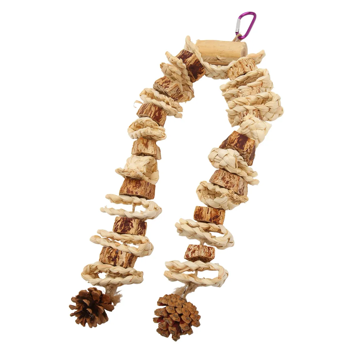 Parrot Chewing Toy - Safe Log Nut Pine Cone Corn Leaf Hanging Bird Cage Toy for Medium & Large Birds, Reduces Boredom & Destructive Behavior showcase 7