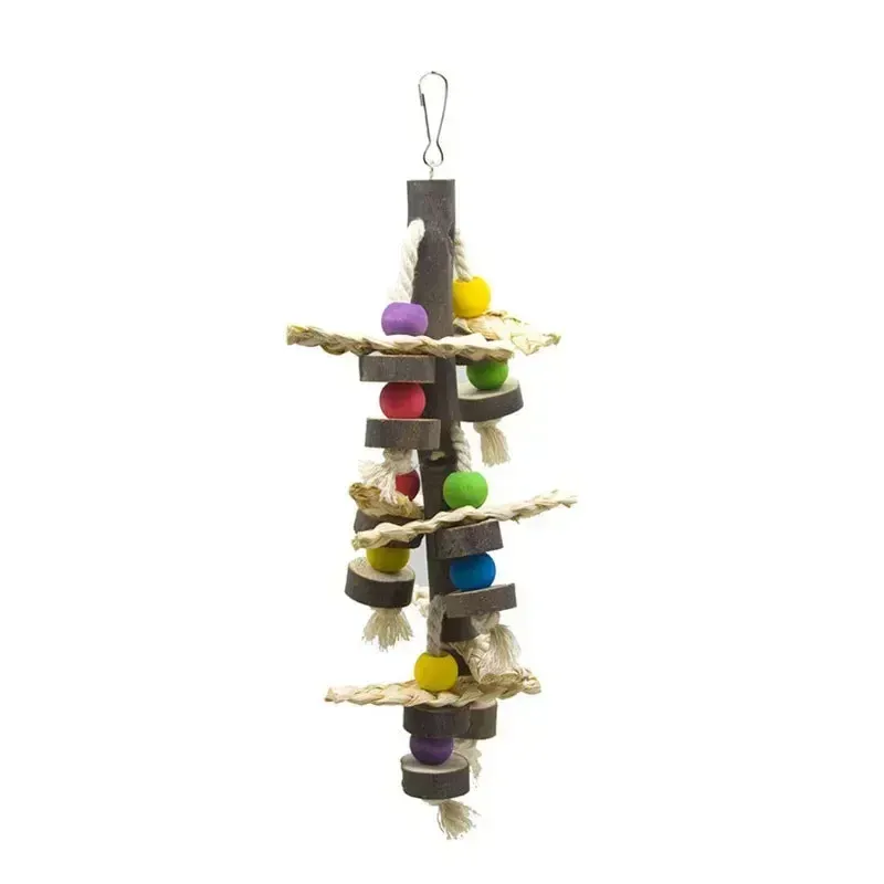 Durable Wooden Parrot Chew Toy for Medium to Large Birds - Natural Bird Cage Accessory for Enrichment and Play thumbnail 3