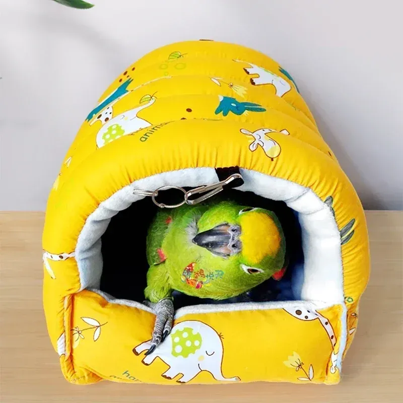 Cute Print Bird Bed Small Animal Nest for Hamster, Guinea Pig, Rabbit, Squirrel - Soft Cotton Hanging Cage Mat for Sleeping thumbnail 2