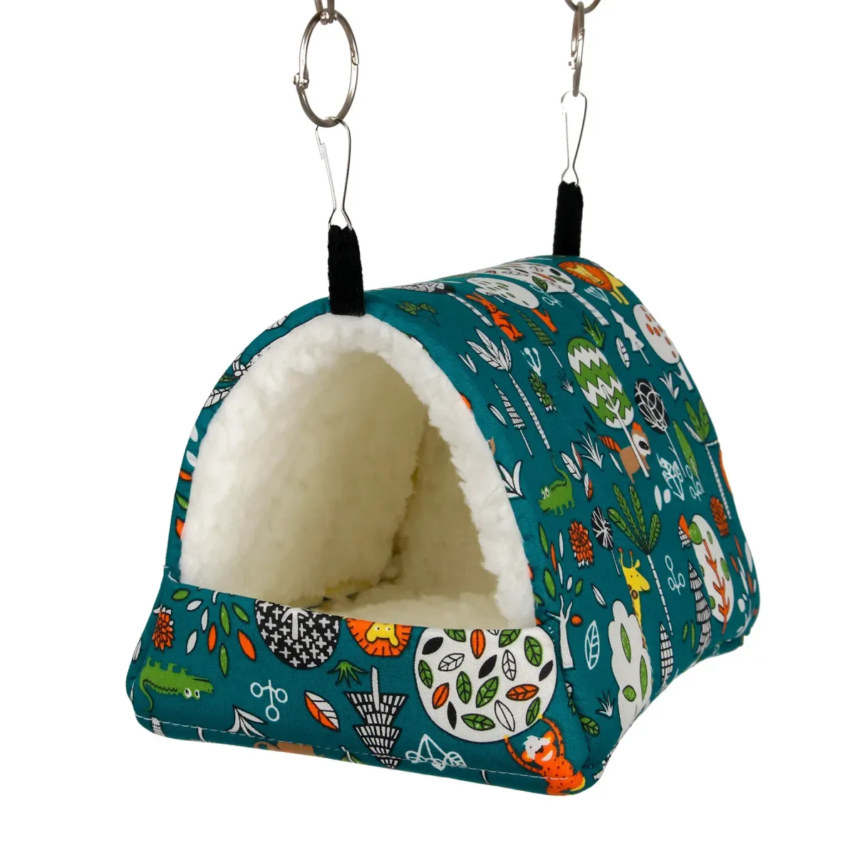 Cute Print Bird Bed Small Animal Nest for Hamster, Guinea Pig, Rabbit, Squirrel - Soft Cotton Hanging Cage Mat for Sleeping showcase 3