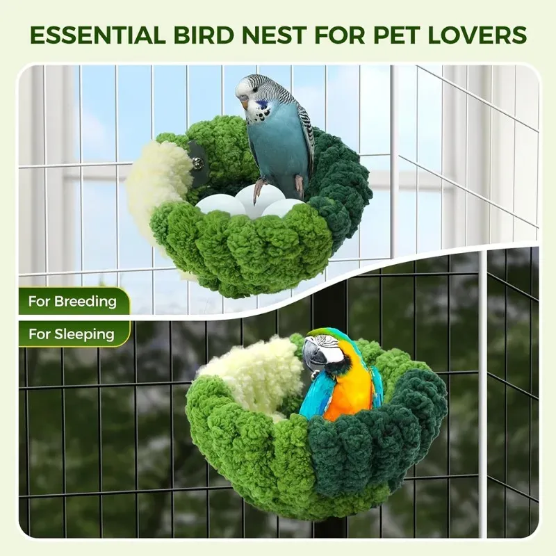 Cozy Bird Nest Plush Round Sleeping Bed House for Small Parrots & Animals - Warm Cage Accessories for Autumn/Winter Comfort showcase 6