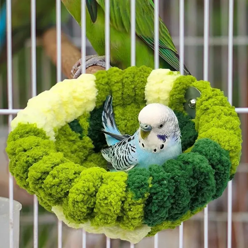 Cozy Bird Nest Plush Round Sleeping Bed House for Small Parrots & Animals - Warm Cage Accessories for Autumn/Winter Comfort showcase 4