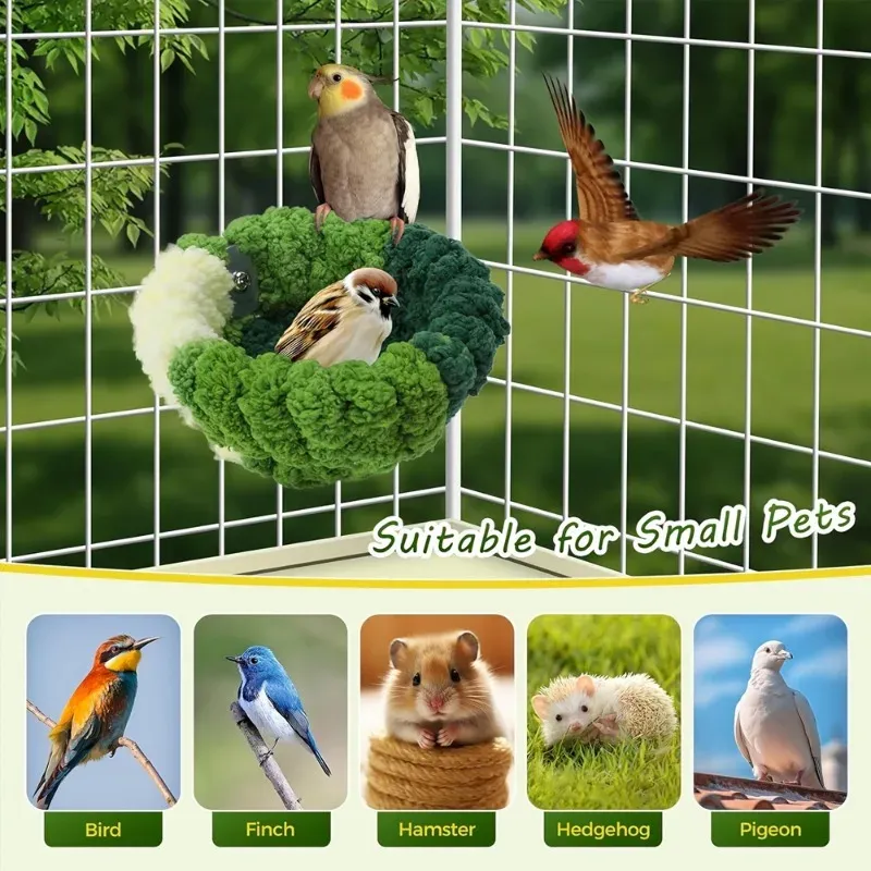 Cozy Bird Nest Plush Round Sleeping Bed House for Small Parrots & Animals - Warm Cage Accessories for Autumn/Winter Comfort showcase 5
