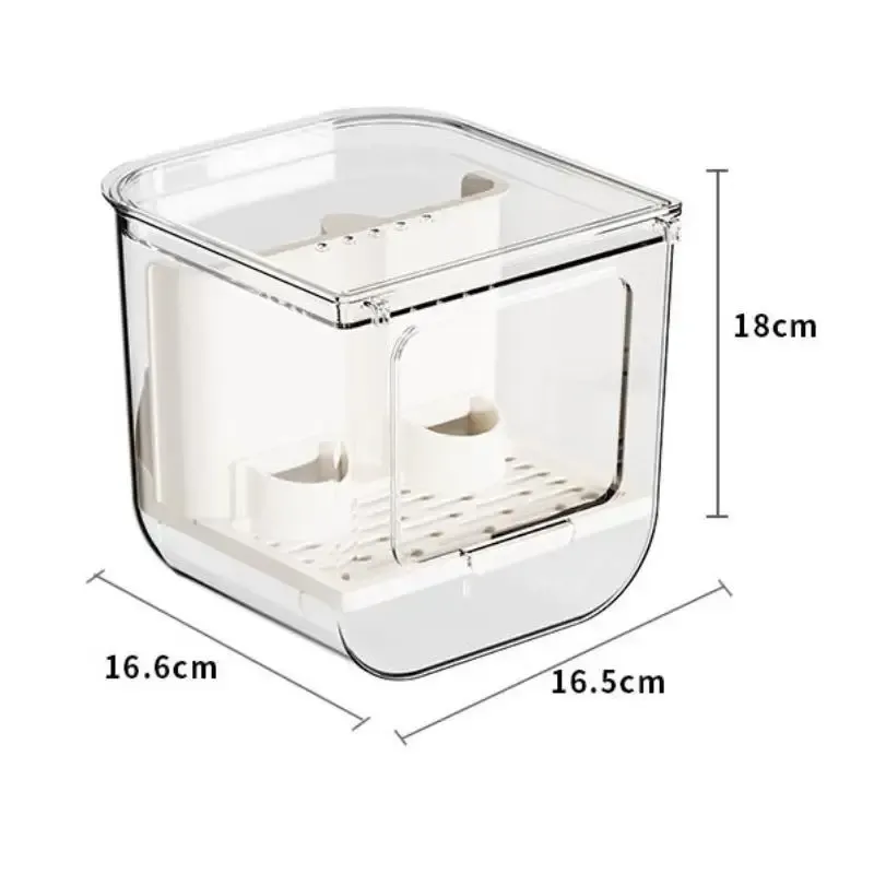 Automatic Bird Feeder Dispenser with Double Slot, Large Capacity Transparent Cage, Splash-Proof Hanging Design for Convenient Pet Bird Feeding thumbnail 1