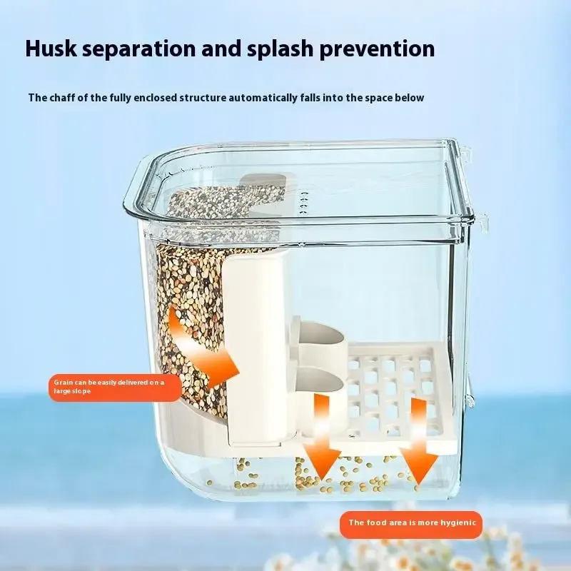 Automatic Bird Feeder Dispenser with Double Slot, Large Capacity Transparent Cage, Splash-Proof Hanging Design for Convenient Pet Bird Feeding showcase 5