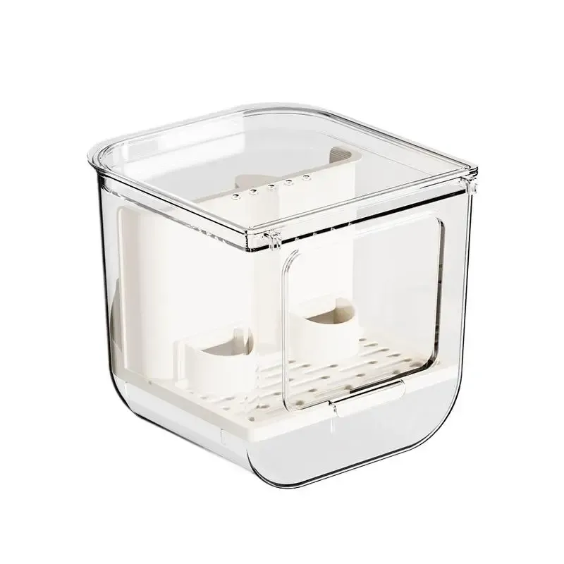 Automatic Bird Feeder Dispenser with Double Slot, Large Capacity Transparent Cage, Splash-Proof Hanging Design for Convenient Pet Bird Feeding showcase 7